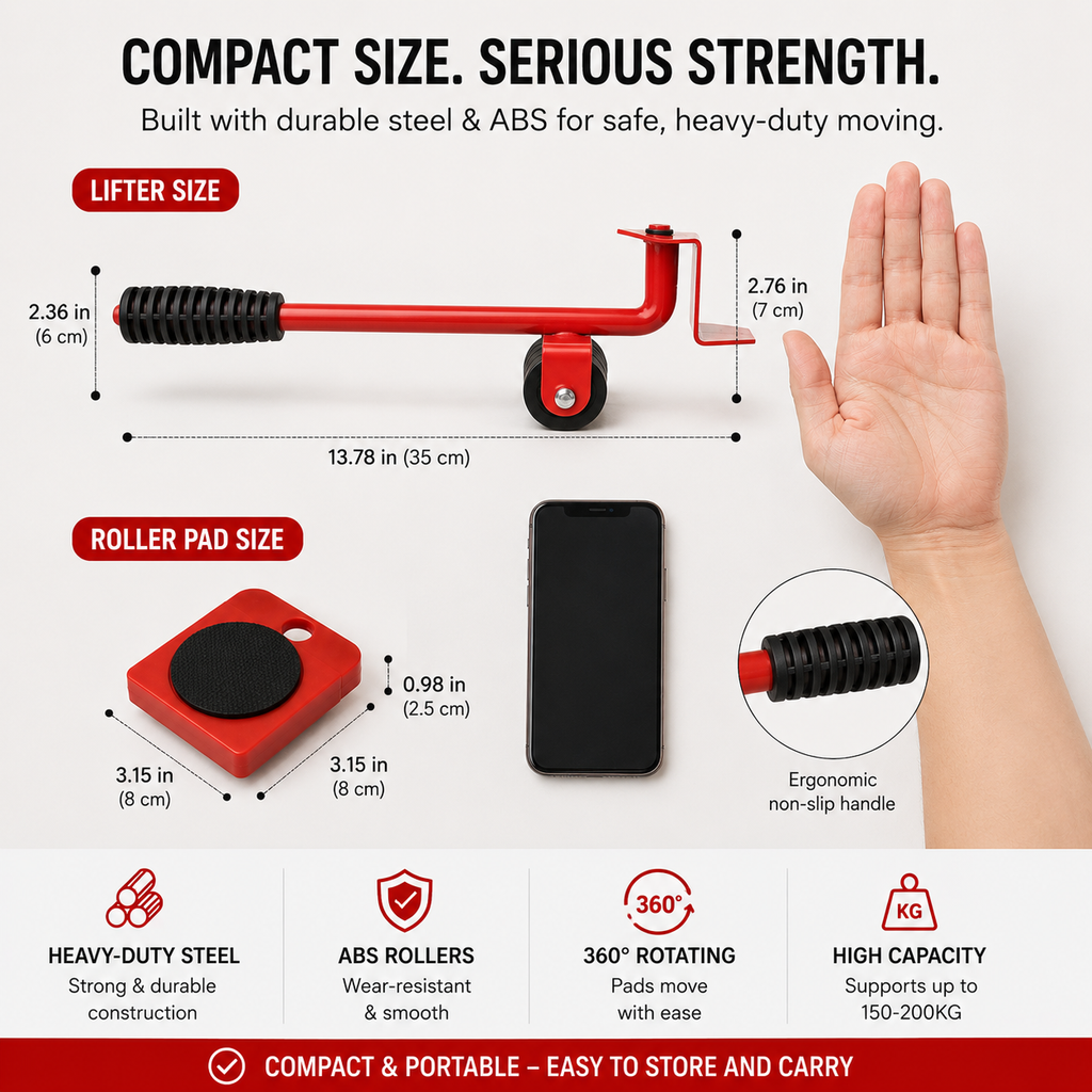 Effortless Furniture Lifter & Roller Set