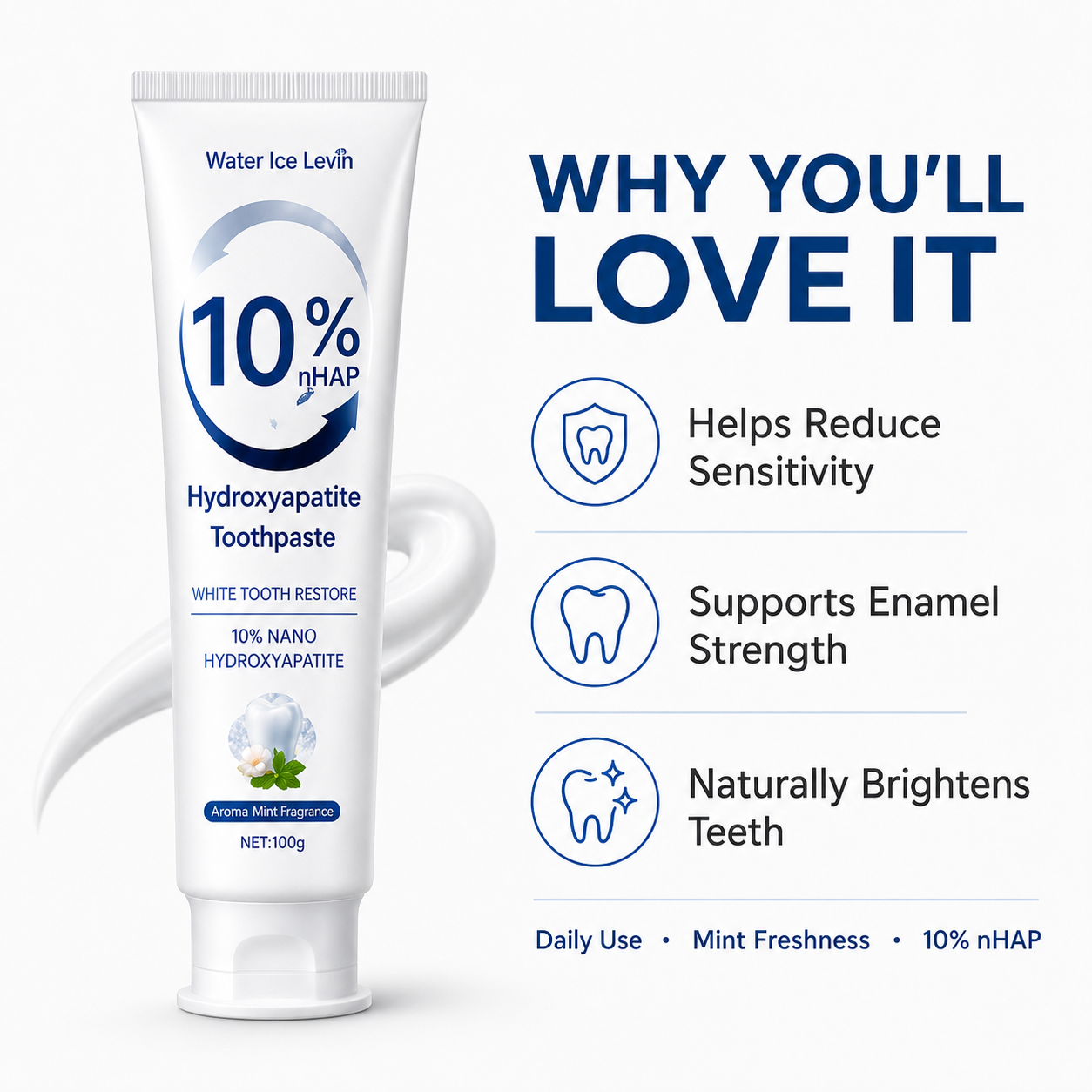 10% Whitening Toothpaste – Enamel Safe Brightening Formula